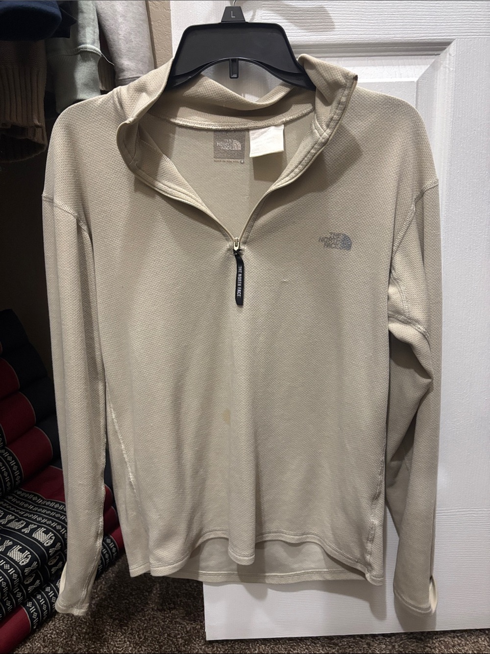 The North Face Light Beige Quarter-Zip Pullover